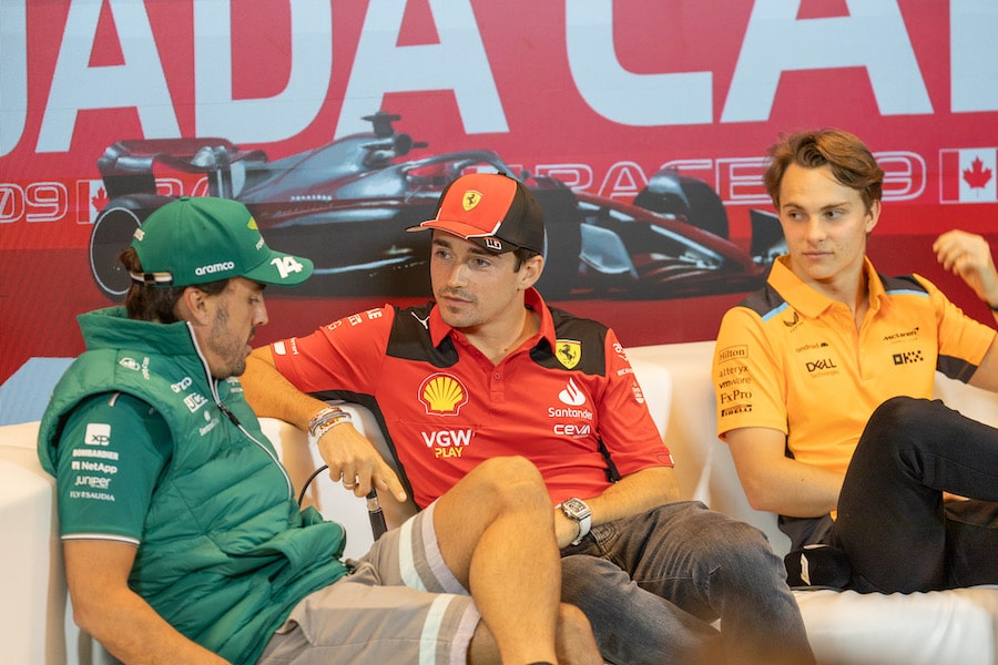Charles Leclerc, Fernando Alonso, Oscar Piastri
