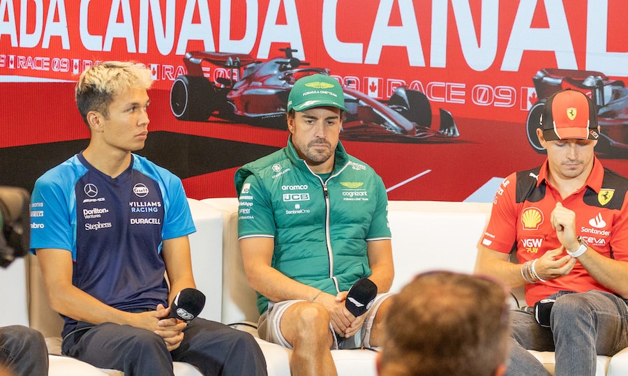 Fernando Alonso, Alex Albon Charles Leclerc, Canada GP