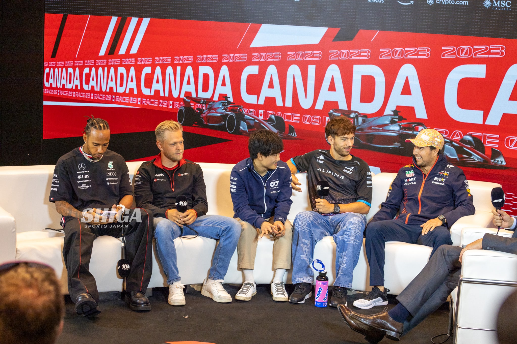 Yuki Tsunoda, Lewis Hamilton, Pierre Gasly, Keving Magnussen, Sergio Perrez