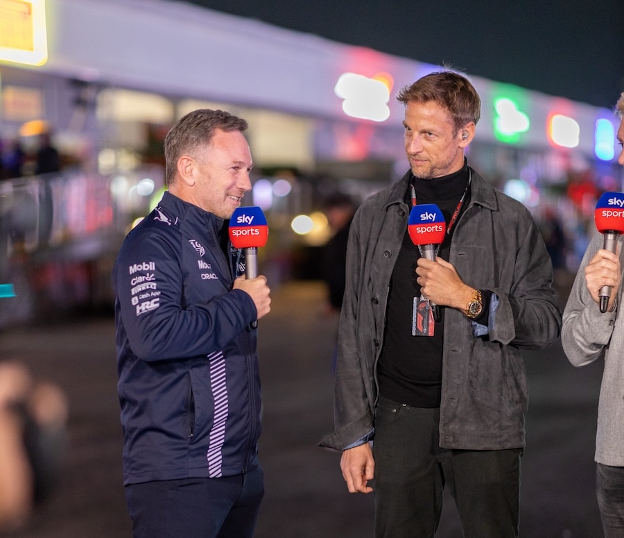 Christian Horner and Jenson Button of Sky F1 News