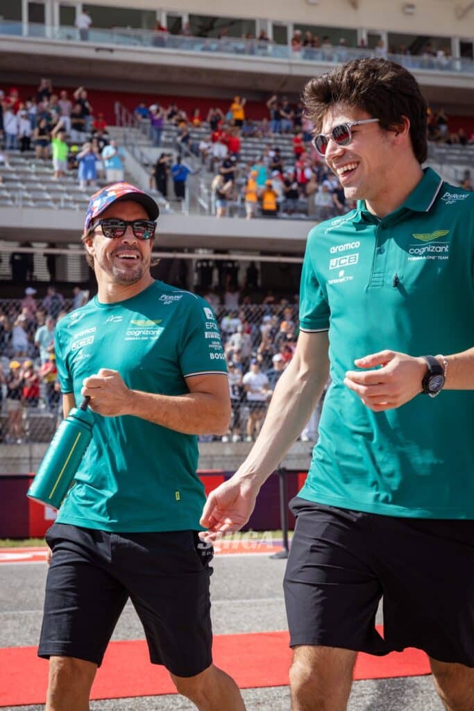 Fernando Alonso and Lawrence Stroll in Austin 2023