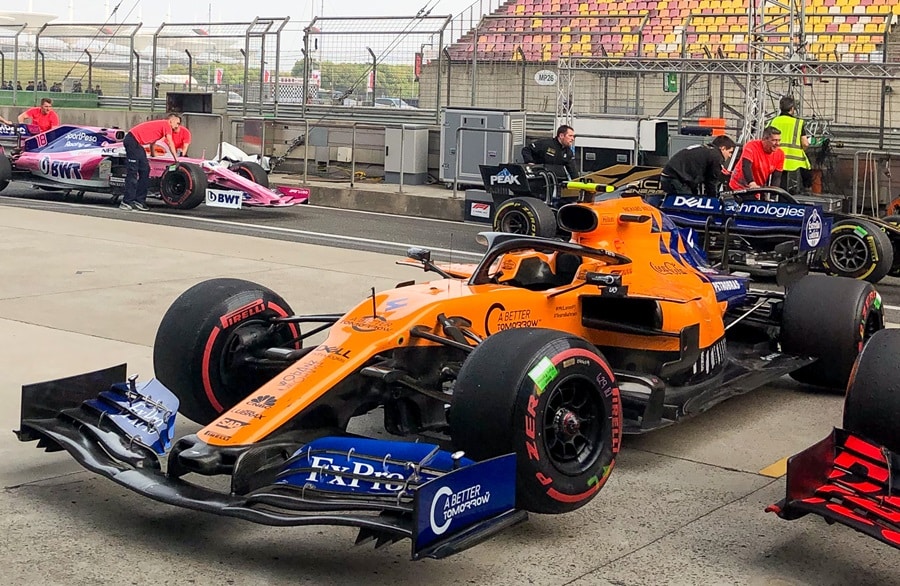 Lando Norris McLaren in 2019 at the Chinese GP