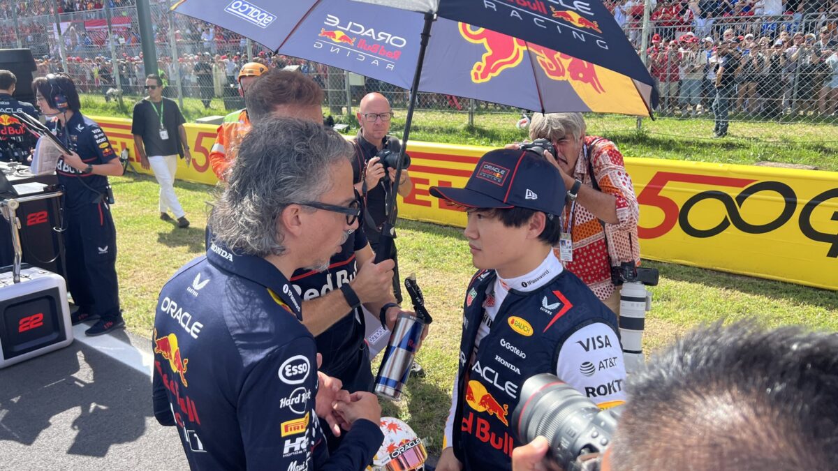 laurent mekies and yuki tsunoda italian GP 2025