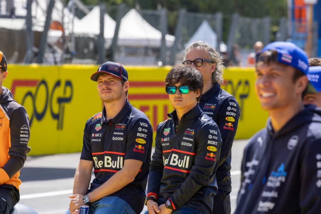Max Verstappen and Yuki Tsunoda, Azerbaijan 2025