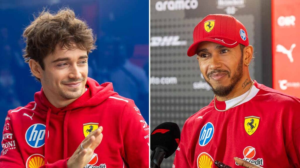フェラーリのルイス・ハミルトンとシャルル・ルクレール