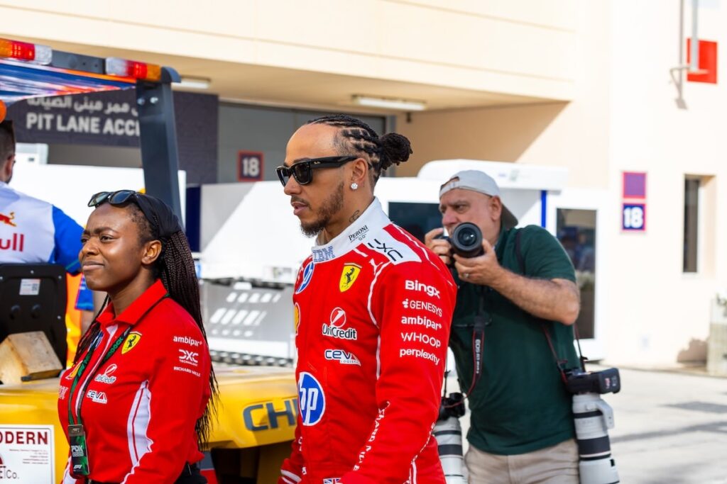 lewis hamilton ferrari bahrain
フェラーリのルイス・ハミルトン バーレーンテスト