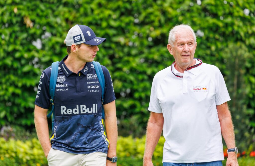 max verstappen and helmut marko (左)マックス・フェルスタッペン(右)ヘルムート・マルコ