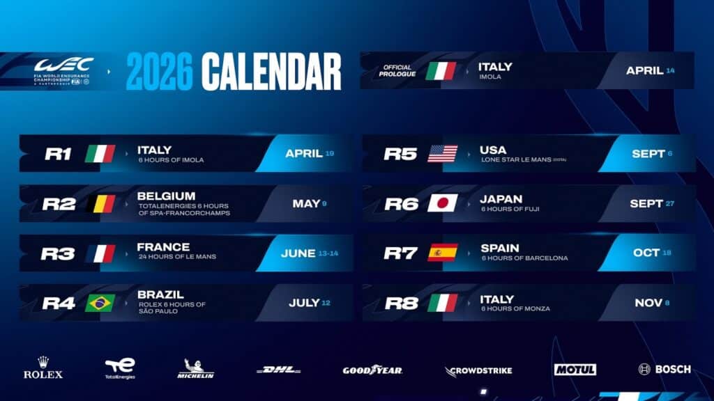 WEC calendar 2026 - 7
WEC 2026年シーズンカレンダー